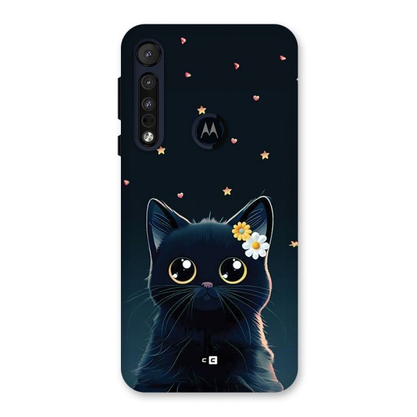 Cat With Flowers Back Case for Motorola One Macro