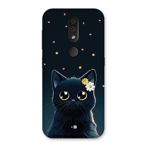 Cat With Flowers Back Case for Nokia 4.2
