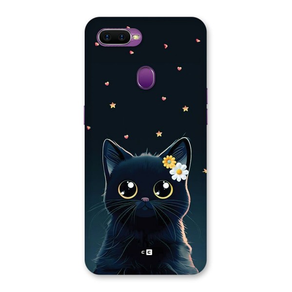 Cat With Flowers Back Case for Oppo F9
