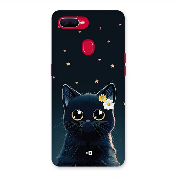 Cat With Flowers Back Case for Oppo F9 Pro