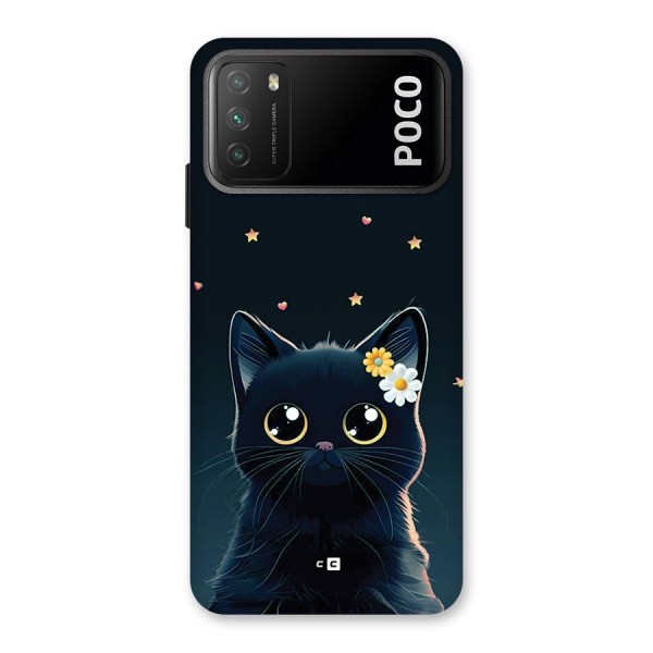 Cat With Flowers Back Case for Poco M3