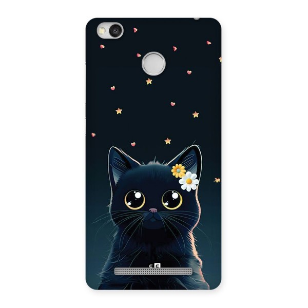 Cat With Flowers Back Case for Redmi 3S Prime