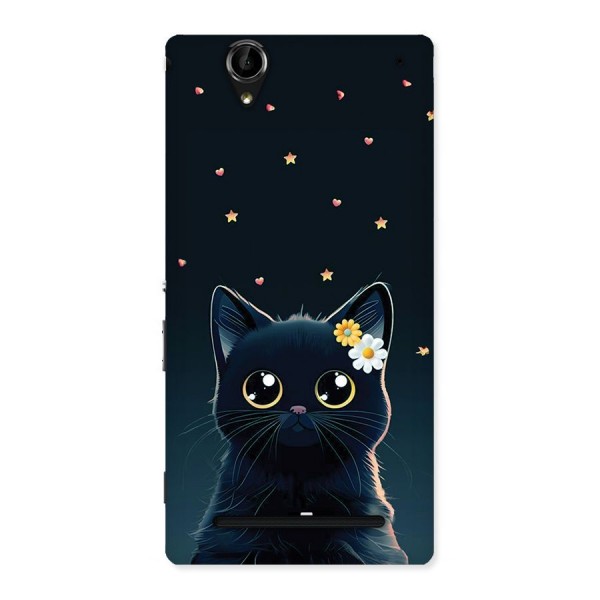 Cat With Flowers Back Case for Xperia T2