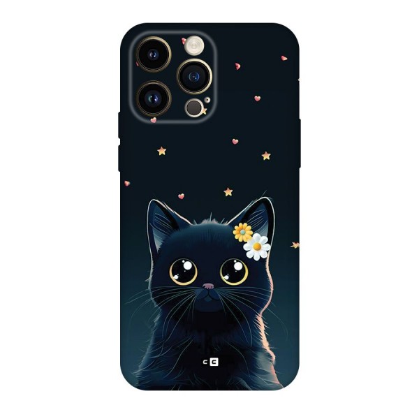 Cat With Flowers Back Case for iPhone 14 Pro Max