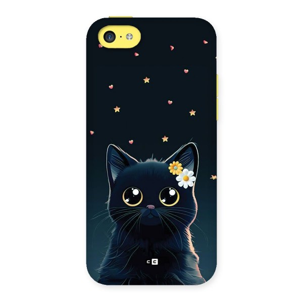 Cat With Flowers Back Case for iPhone 5C