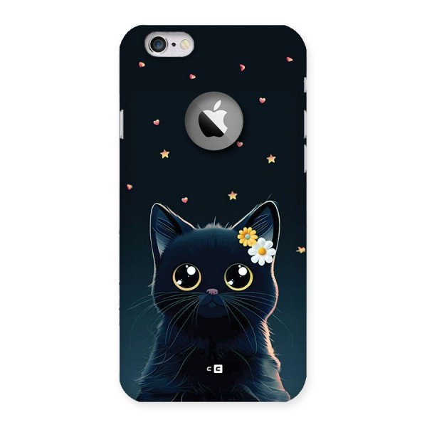 Cat With Flowers Back Case for iPhone 6 Logo Cut