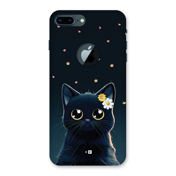 Cat With Flowers Back Case for iPhone 7 Plus Logo Cut