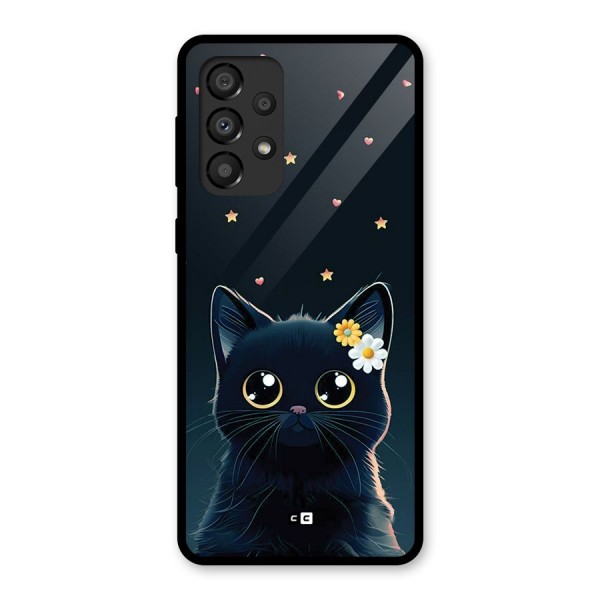 Cat With Flowers Glass Back Case for Galaxy A33 5G