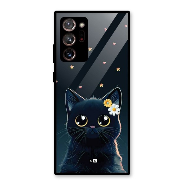 Cat With Flowers Glass Back Case for Galaxy Note 20 Ultra 5G