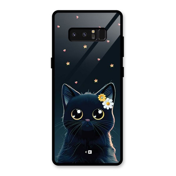 Cat With Flowers Glass Back Case for Galaxy Note 8