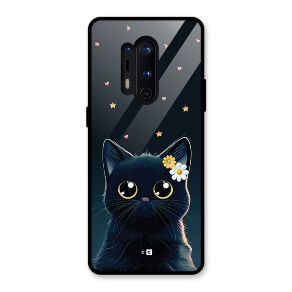 Cat With Flowers Glass Back Case for OnePlus 8 Pro