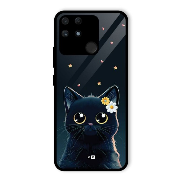 Cat With Flowers Glass Back Case for Realme Narzo 50A