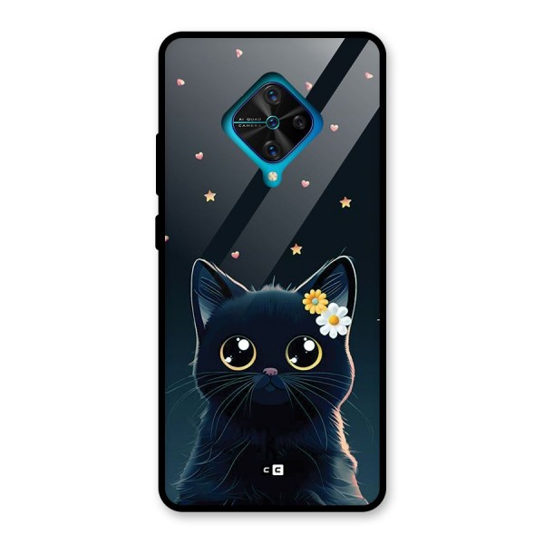 Cat With Flowers Glass Back Case for Vivo S1 Pro