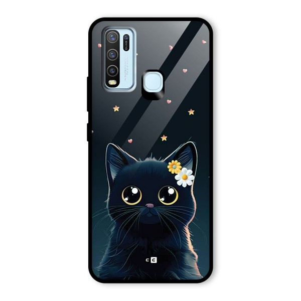 Cat With Flowers Glass Back Case for Vivo Y50