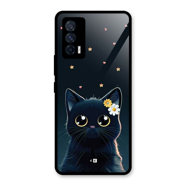 Cat With Flowers Glass Back Case for Vivo iQOO 7 5G