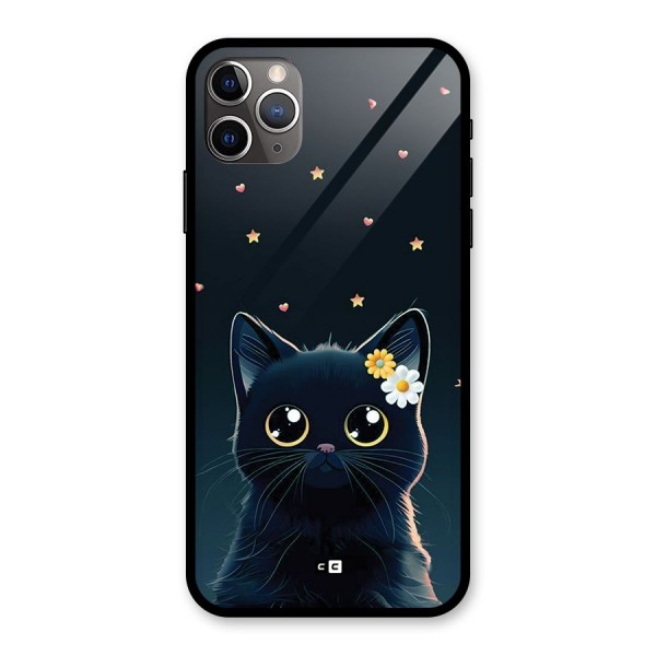 Cat With Flowers Glass Back Case for iPhone 11 Pro Max