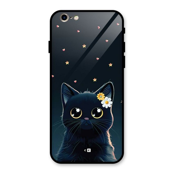 Cat With Flowers Glass Back Case for iPhone 6 6S