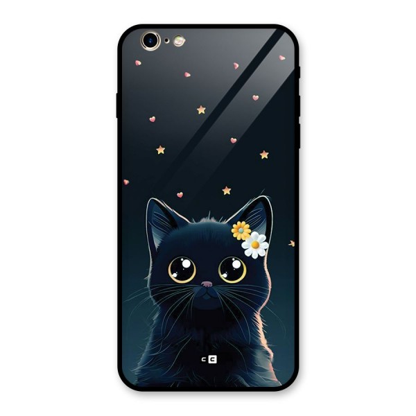 Cat With Flowers Glass Back Case for iPhone 6 Plus 6S Plus