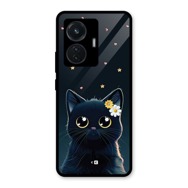 Cat With Flowers Glass Back Case for iQOO Z6 44W