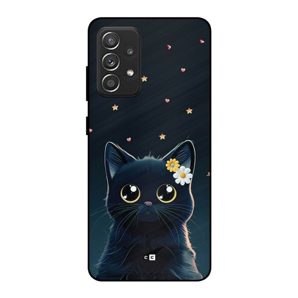 Cat With Flowers Metal Back Case for Galaxy A52s 5G