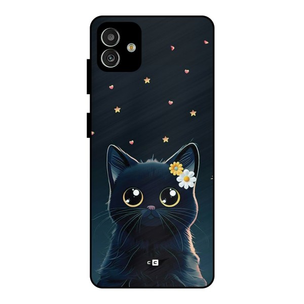 Cat With Flowers Metal Back Case for Galaxy M13 5G