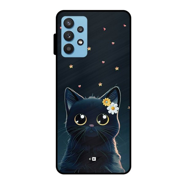 Cat With Flowers Metal Back Case for Galaxy M32 5G