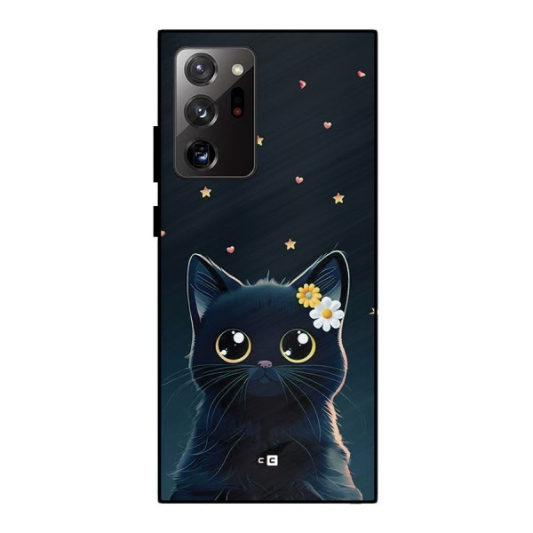 Cat With Flowers Metal Back Case for Galaxy Note 20 Ultra