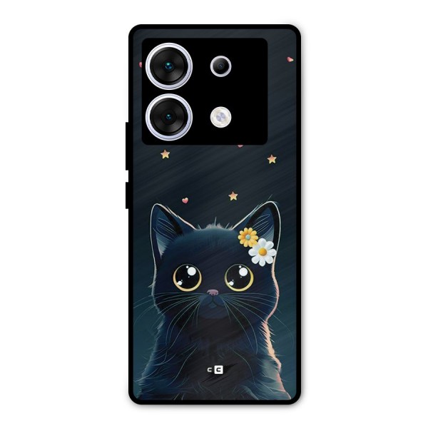 Cat With Flowers Metal Back Case for Infinix Zero 30 5G