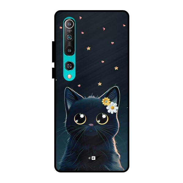 Cat With Flowers Metal Back Case for Mi 10