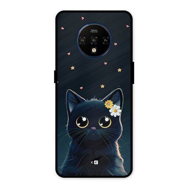 Cat With Flowers Metal Back Case for OnePlus 7T
