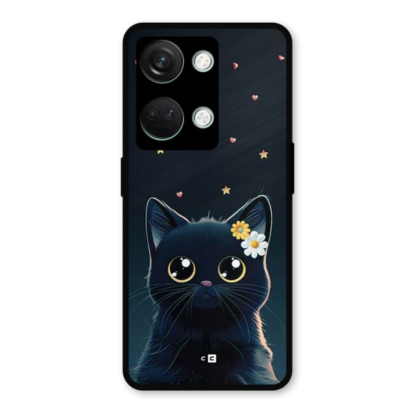 Cat With Flowers Metal Back Case for OnePlus Nord 3