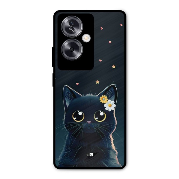 Cat With Flowers Metal Back Case for Oppo A79 5G