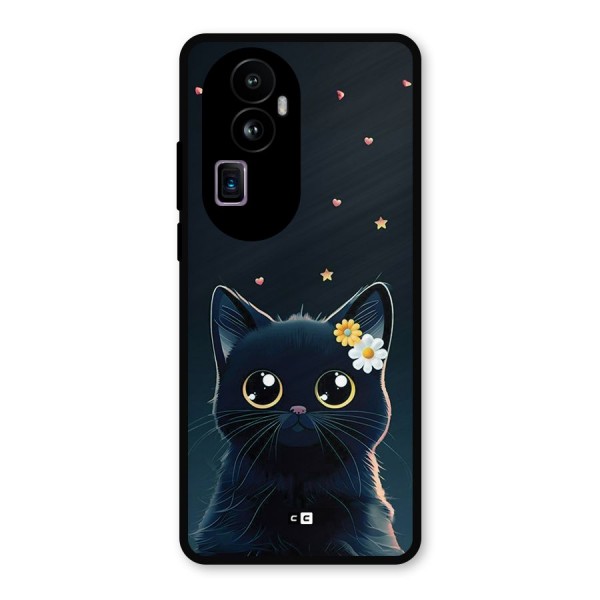 Cat With Flowers Metal Back Case for Oppo Reno10 Pro Plus