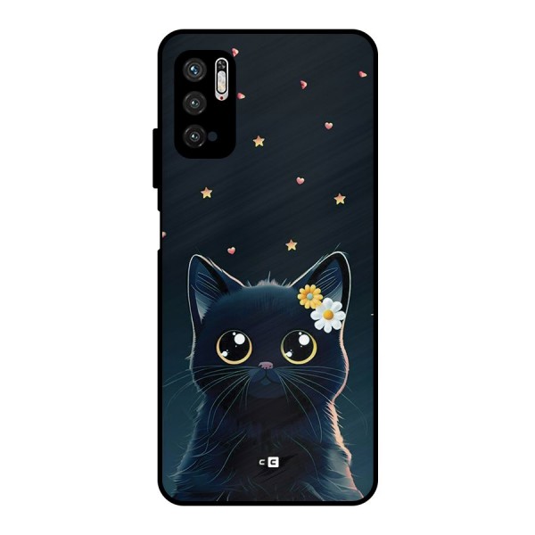 Cat With Flowers Metal Back Case for Poco M3 Pro 5G