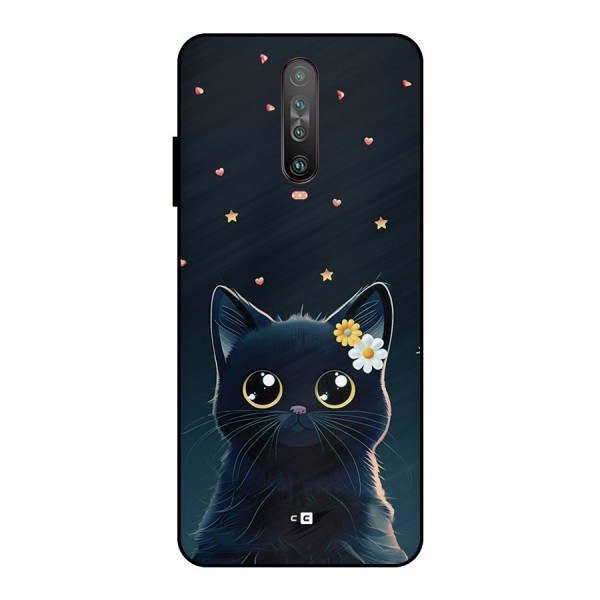 Cat With Flowers Metal Back Case for Poco X2