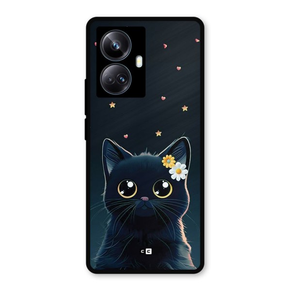 Cat With Flowers Metal Back Case for Realme 10 Pro Plus