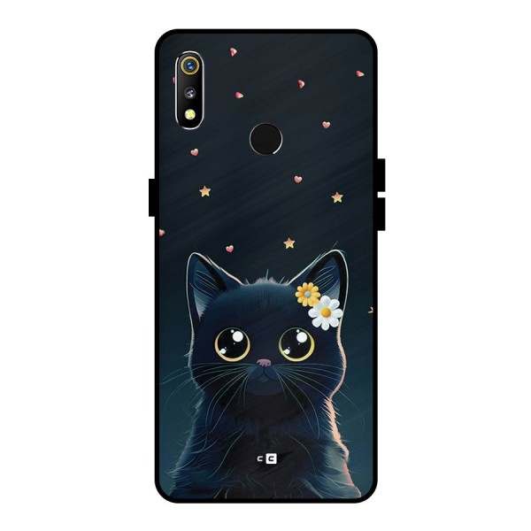 Cat With Flowers Metal Back Case for Realme 3i