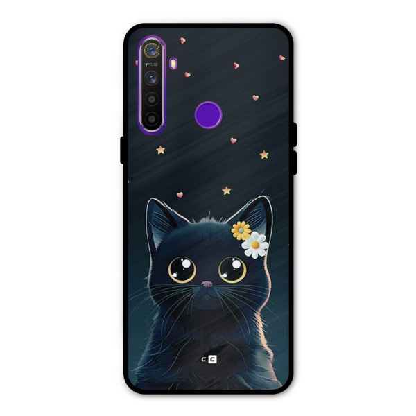 Cat With Flowers Metal Back Case for Realme 5