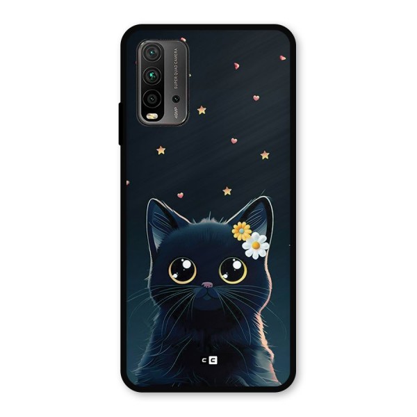 Cat With Flowers Metal Back Case for Redmi 9 Power