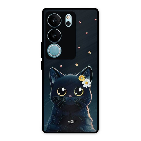 Cat With Flowers Metal Back Case for Vivo V29