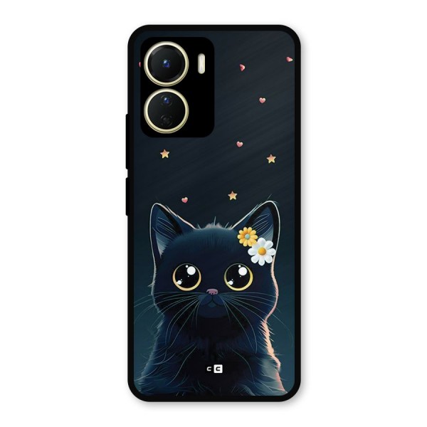 Cat With Flowers Metal Back Case for Vivo Y16