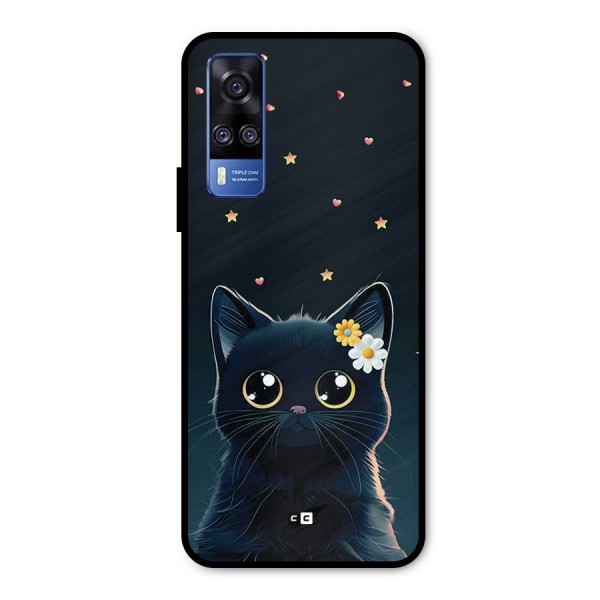 Cat With Flowers Metal Back Case for Vivo Y51A