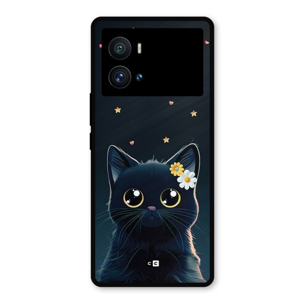 Cat With Flowers Metal Back Case for iQOO 9 Pro