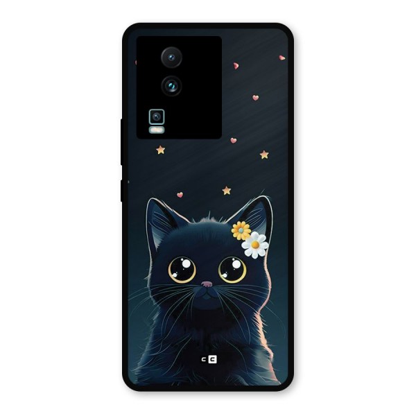 Cat With Flowers Metal Back Case for iQOO Neo 7