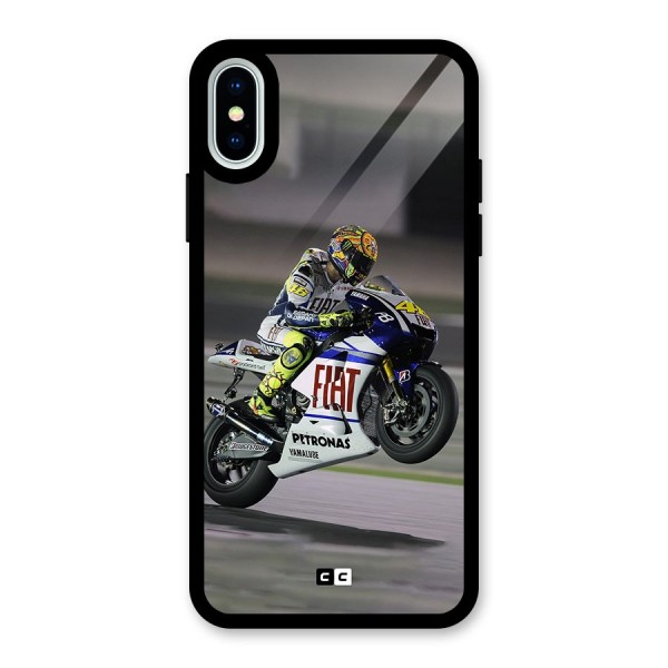 Champion Biker Glass Back Case for iPhone X