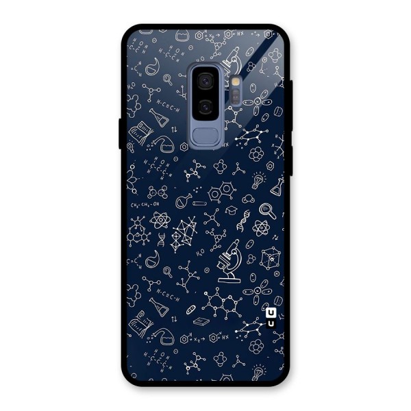 Chemistry Doodle Art Glass Back Case for Galaxy S9 Plus