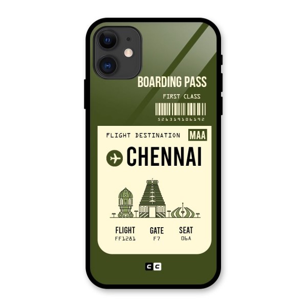 Chennai Boarding Pass Glass Back Case for iPhone 11