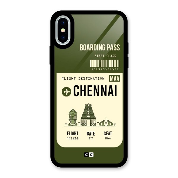 Chennai Boarding Pass Glass Back Case for iPhone X