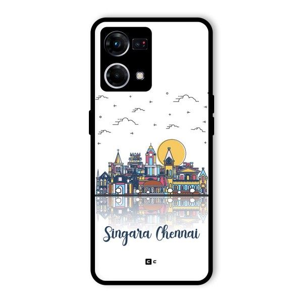 Chennai City Glass Back Case for Oppo F21 Pro 4G