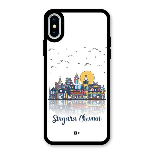 Chennai City Glass Back Case for iPhone XS